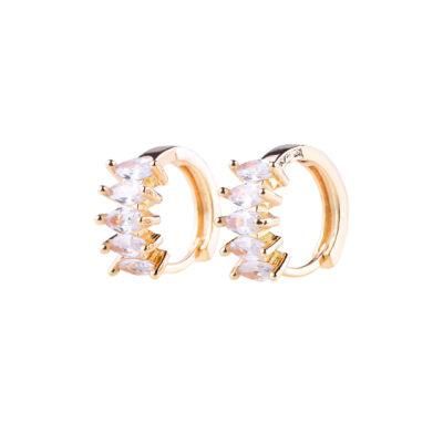 Costume Fashion Round Alloy Earring 18K 14K Gold Plated Huggie Hoop Earrings for Women