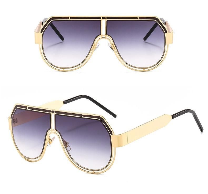 Hot Selling Wholesale Metal One-Piece Big Frame Sunglasses