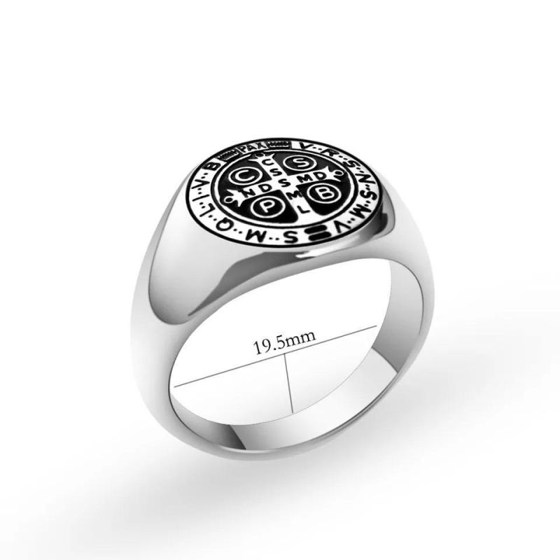 Casting Stainless Steel Cross Custom Ring for Men