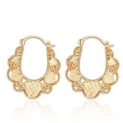 Costume 14K Jewellry Imitation Copper Jewelry Gold Circle-Shaped Earrings