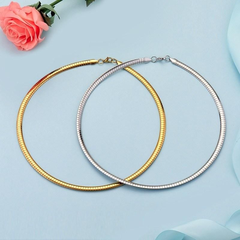 Gold/Silver Stainless Steel Snake Chain Choker Necklace for Women