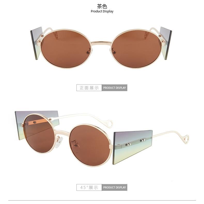 2021 Newest Fashionable Ins Style Sun Shades Round Oversized Sunglasses Women