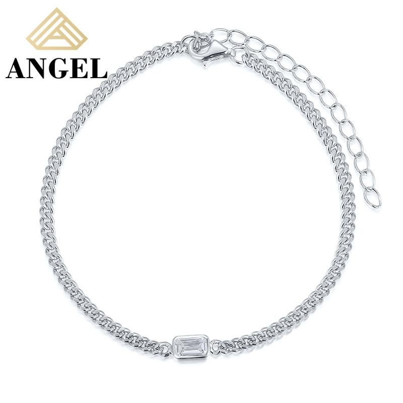 925 Silver AAA Shining Charm Moissanite Cubic Zirconia Hip Hop Fashion Accessories Fashion Jewelry Hip Hop Bracelet