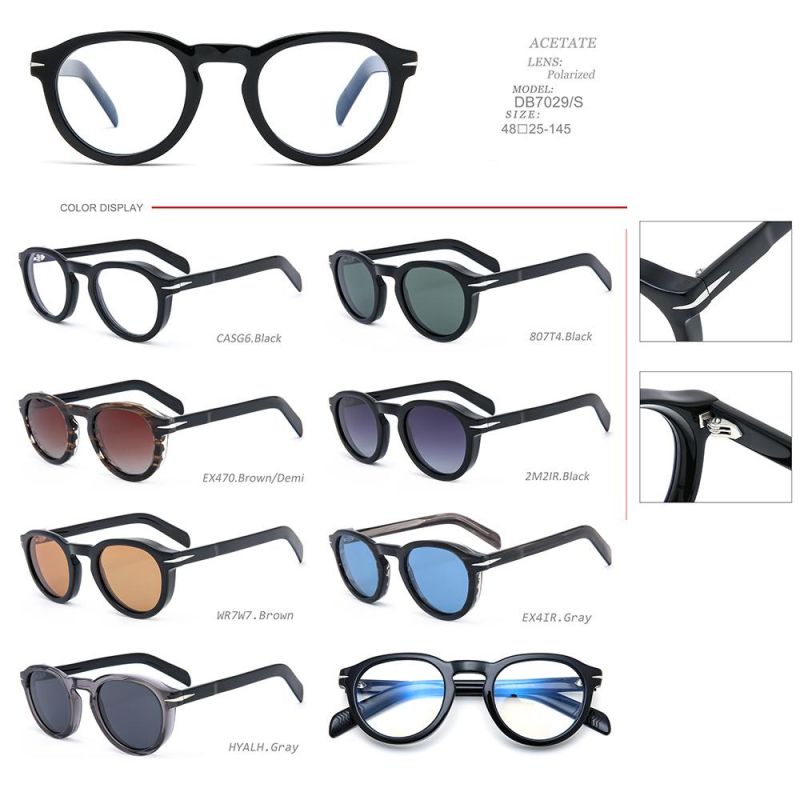 2022 Popular Hand Made Acetate Optical Frames Acetate Sunglasses with Metal Trim