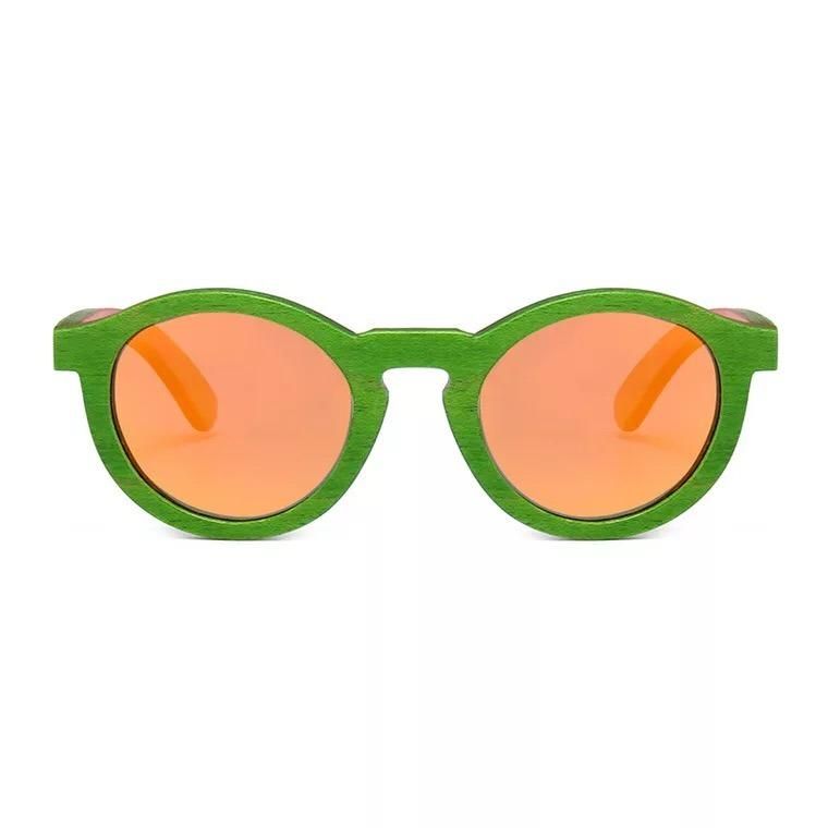 Trend Kids Mirror Custom Logo Bamboo Wooden Sunglasses