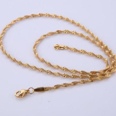 Fashion Accessories Stainless Steel Jewelry Design Twisted Push Chain Necklace