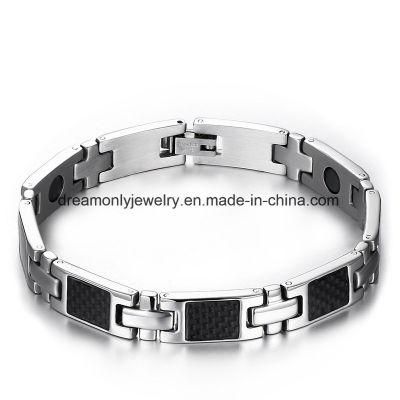 Health Energy Bracelet Bangle Carbon Fiber Stainless Steel Bio Magnetic Bracelet