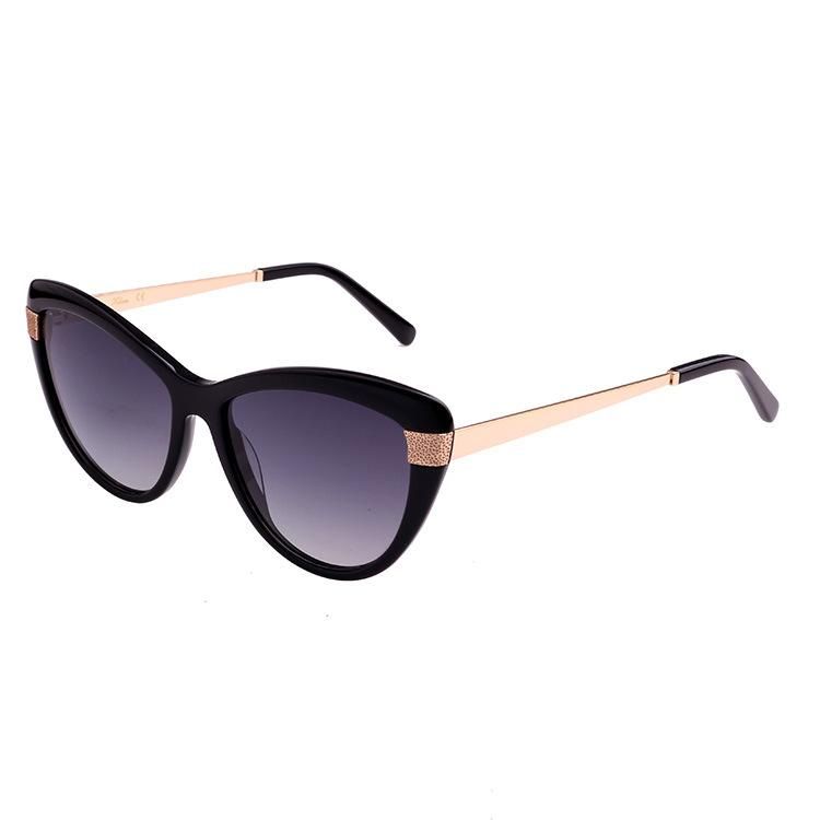 2018 Rising Cat Eye Fashion Sunglasses with Metal Temples