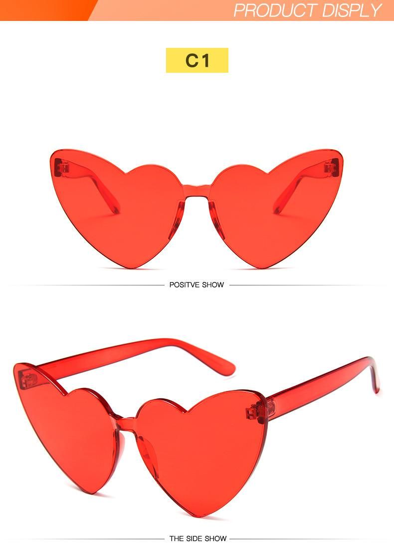 Wholesale Custom New Fashion Heart Shaped Frame Womens Sunglasses