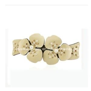 Hair Jewelry Flower with White Pearl Hair Clip for Women