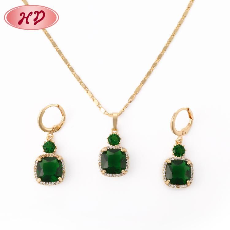 Imitation Fashion Women 18K Gold Plated Costume Ring Bracelet Charm Jewelry with Earring, Pendant, Necklace Sets
