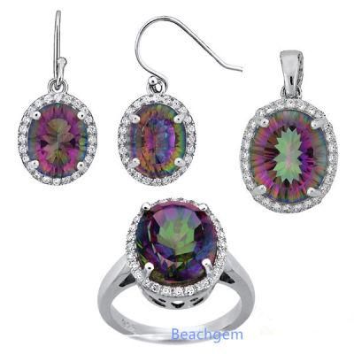 Fashion Mystic Quartz Gemstone Jewelry Set (S5313)