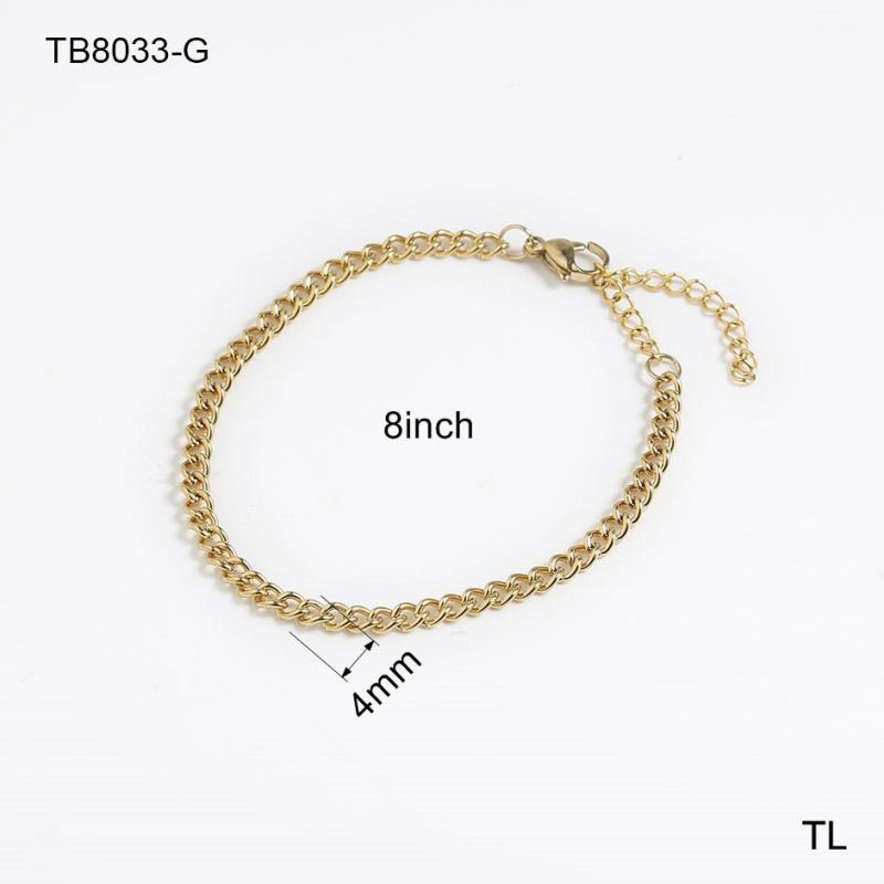 Manufacturer Custom High Quality Fashion Jewelry Joias Aco Cirurgico Cheap 316L Stainless Steel Jewelry 14K 18K Gold Bracelet jewellery