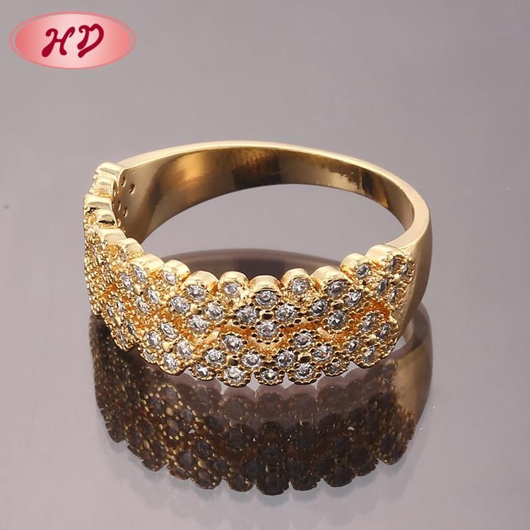 Fashion Women 18K Gold Plated Silver Stainless Steel Wedding Engagement Finger Rings Jewelry Design