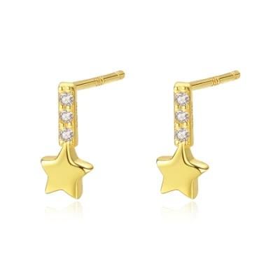 Fashion Jewelry Double Colors Choice Star Ear Stud