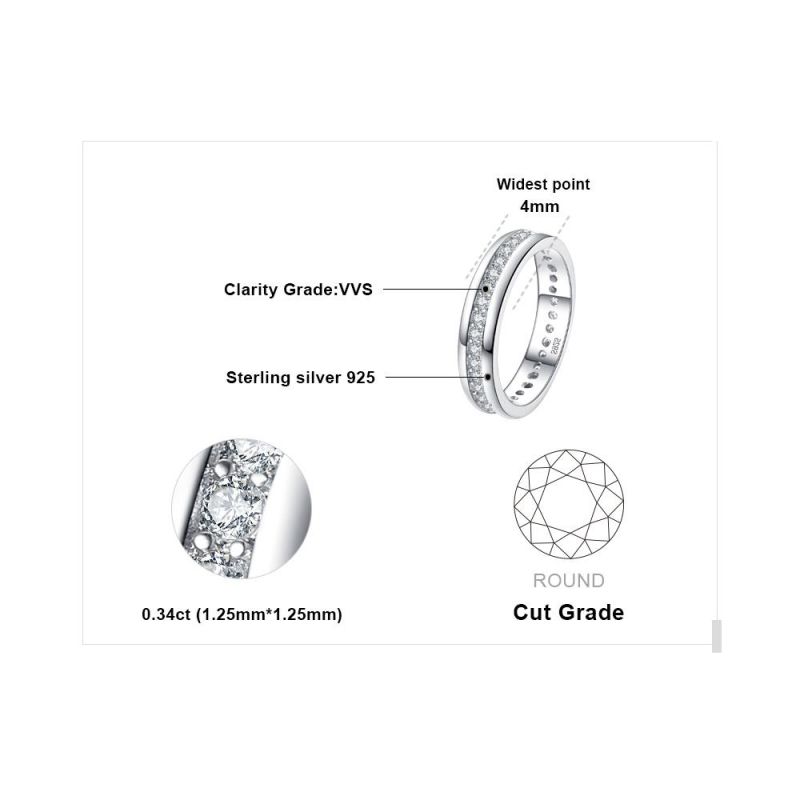 Cubic Zirconia Anniversary Wedding Band Ring Eternity Jewelry Channel Set 925 Sterling Silver Jewelry