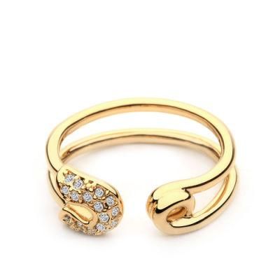 Fashion Jewelry Copper Rings with Shiny Crystal Wedding Ring for Woman
