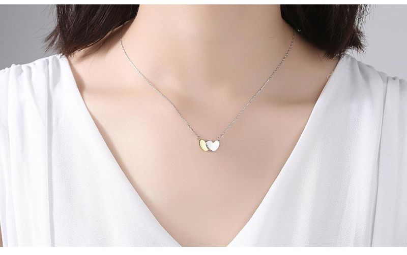 Drop Necklace with Chain and Charm Heart-to-Heart for Women