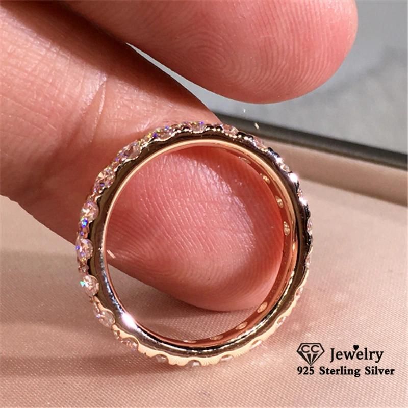 Fashion Luxury Women Ring Micro Paved Big Round Promise Ring