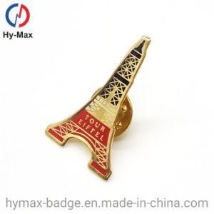 Custom Paris France Eiffel Tower Metal Lapel Pin for Wholesale