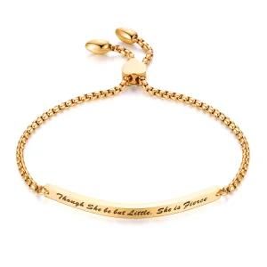 Fashion Inspirational Bar Adjustable Stainless Steel Bracelet for Women