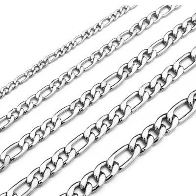 Hot Selling Figaro Chain Stainless Steel Necklace for Jewelry Design