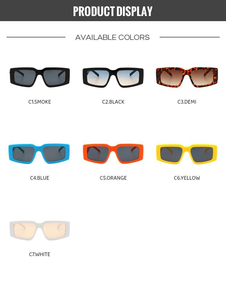 2022 New Arrival Women Plastic Frame Gradient Sun Glasses Retro Square Sunglasses