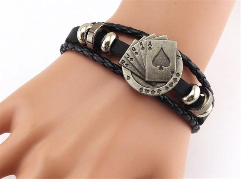 Vintage Men′ S Braided Fashion Accessories Leather Bracelet Fashion Bracelet Jewelry