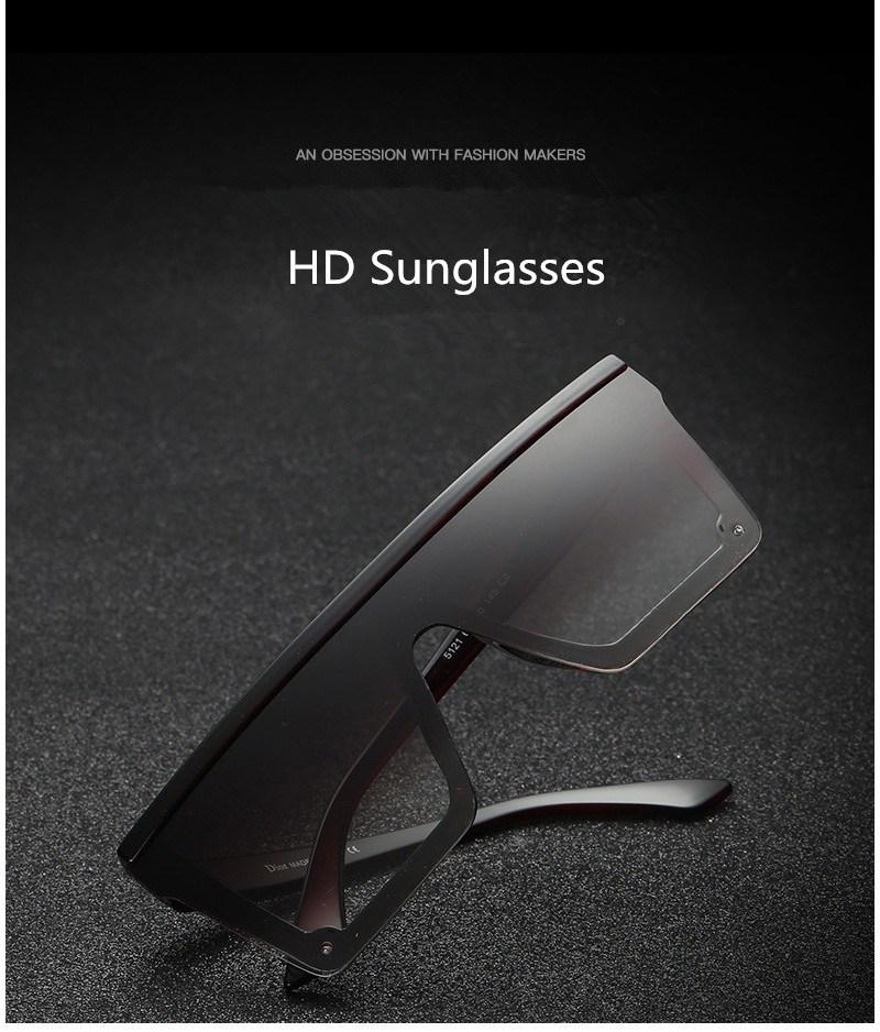 Male Flat Top Sunglasses Men Brand Black Square Shades UV400 Gradient Sun Glasses for Men Cool One Piece Designer