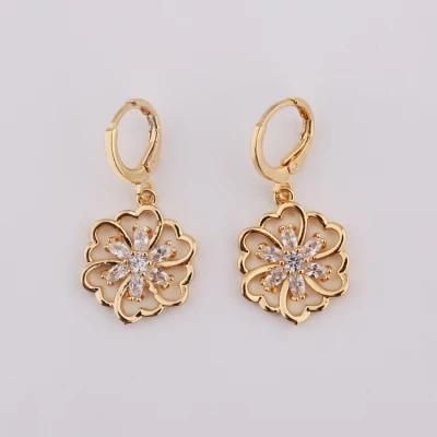 Fashion Gold Plated Zircon Long Hanging Drop Earrings for Girls