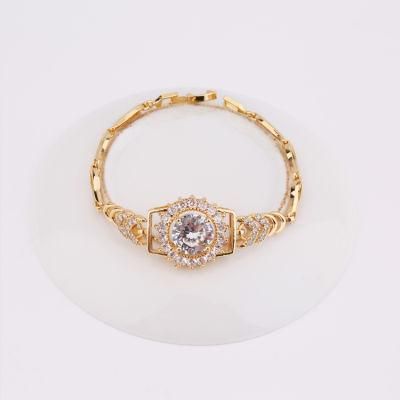 Fashionable 14K 18K Rose Gold Color CZ Charm Bracelet