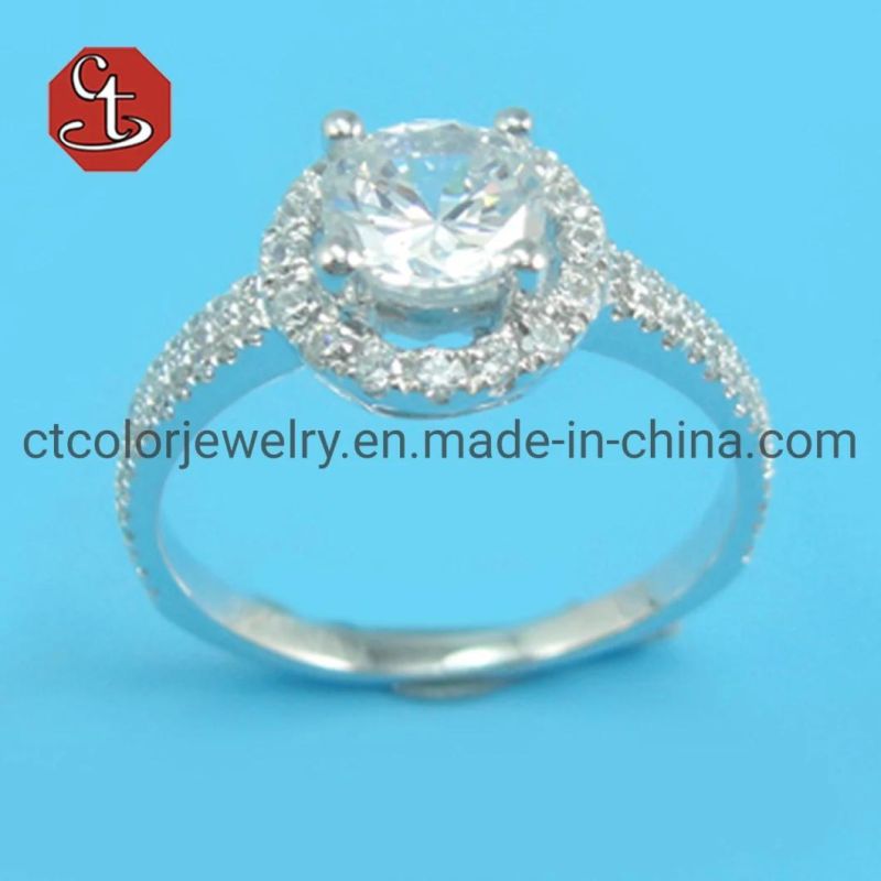 Luxury Crystal Zircon Wedding Rings For Women Charm Silver Color Shiny Engagement Rings Jewelry Accessories Gifts