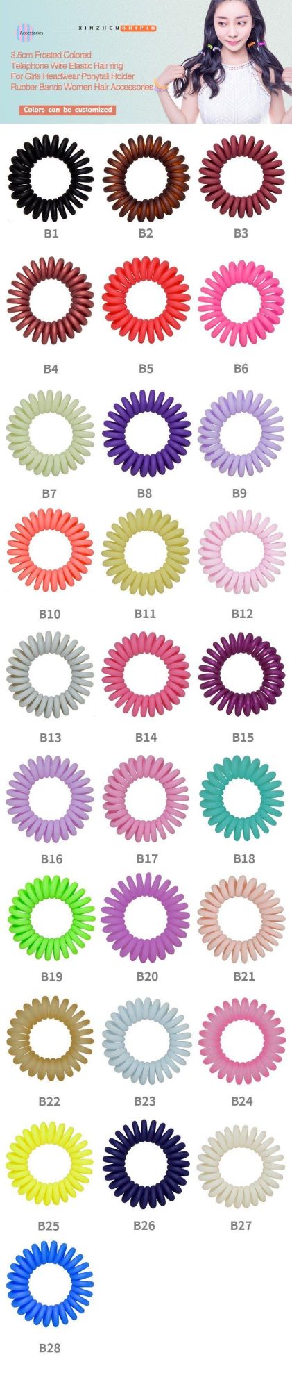 Frosted Colorful Coil Hair Tie for Women Simple Solid Colors Elastic Hair Tie for Gilr′ S Decoration