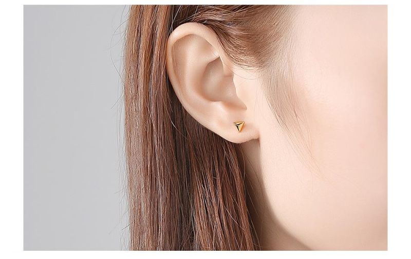 New Arrival 925 Silver Jewelry Triangular Prism Design Ear Stud