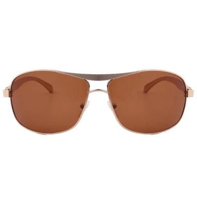 2018 Latest Metal Sunglasses with Brown Lens