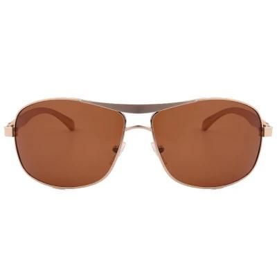 2018 Latest Metal Sunglasses with Brown Lens
