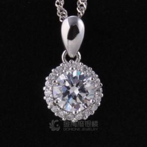 Shiny Simulated Diamond 925 Sterling Silver Pendant