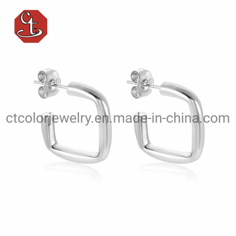 Fashion Jewelry Simple 925 Silver 18K Gold Popular Earrings Studs