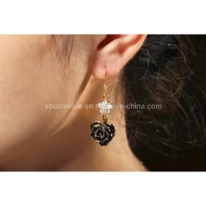 24k Gold Rose Earring for Christmas