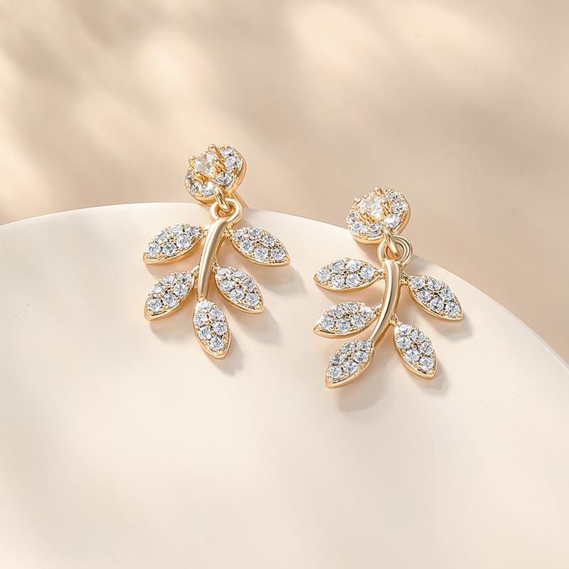 Cross-Border European and American Simple Geometric Metal Earrings with High Sense of Korean Temperament Zircon Earrings