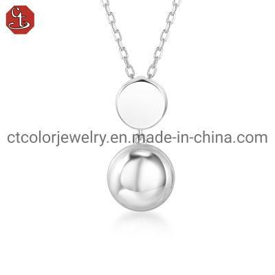 Fashion 925 Silver and Brass Jewelry Necklace with Circular Charm