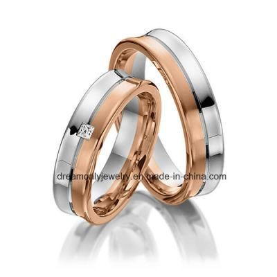Top Quality Red and White Two Color Wedding Ring