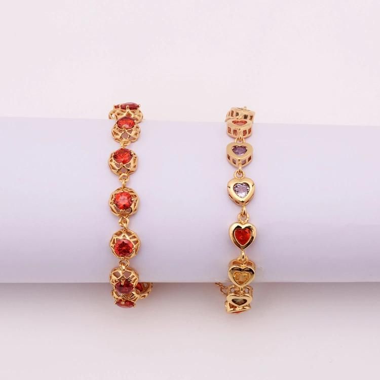18K Gold Jewelry Fashion Red Diamond Micro Setting Bracelets