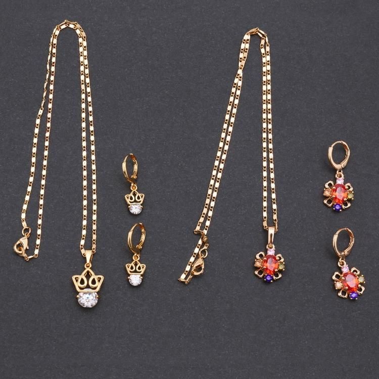Fashion Earrings 18K Gold Plated Diamond CZ Jewelry Sets