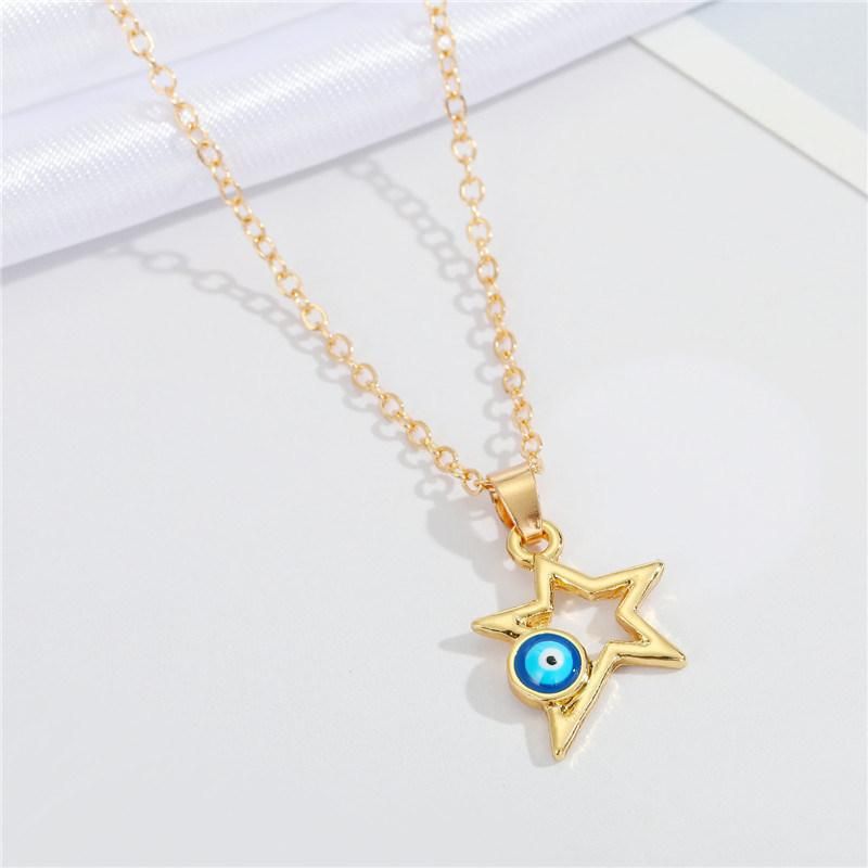 Golden Personality Demon Eye Pendant Necklace