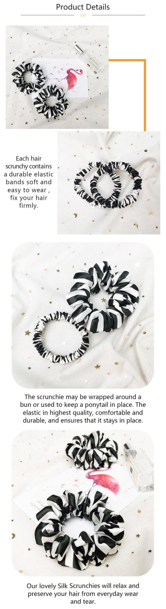 Festival Gift Set Silk Scrunchies for Hair Fashionable Stripes Style