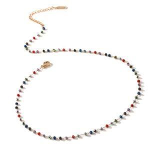 Handmade Multi Color Crystal Necklace Bohemian Style Jewelry Minimalist Female Fashion Accessories