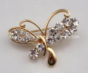 Fashion Jewelry-Butterfly Shaped Rhinetones Brooch Br007