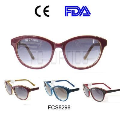 Lady Cat Eye Handmade Oval Sunglasses Suitable for Triangular Face