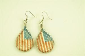 Sprayed American Flag Teardrop Earring